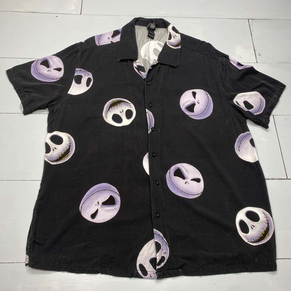 Disney Our Universe Jack Skellington Shirt XL Black Nightmare Before Christmas